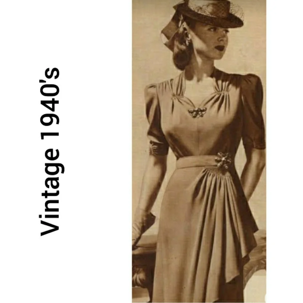 Vintage 1940's Wrap Dress Size Medium - Picture 1 of 7